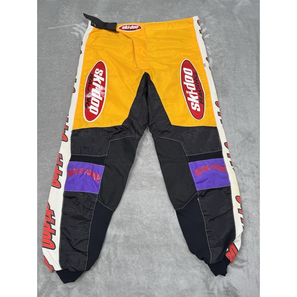 Vintage Skidoo Racing Pants Mens 36 Graphic Snowmobile Rotax Bombardier 90s Y2K
